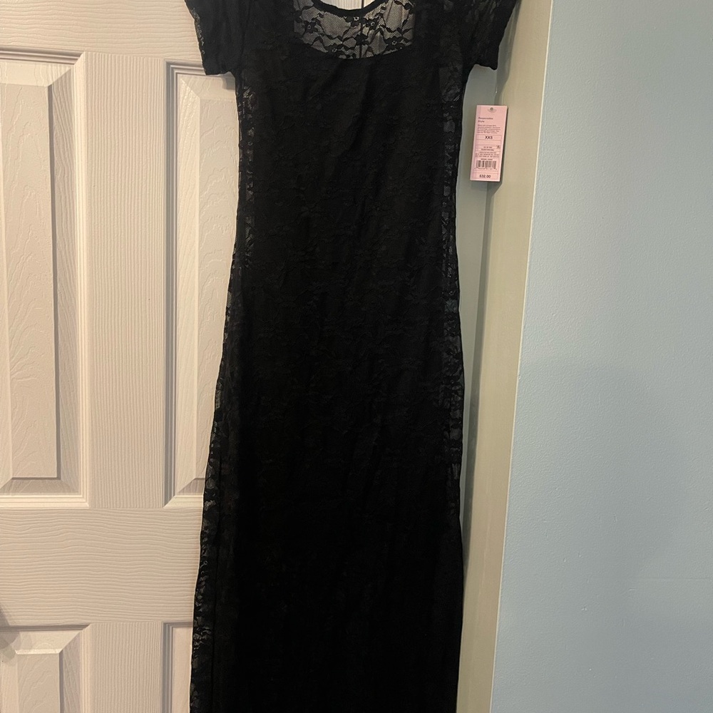 Wild Fable Black Maxi Lace Stretch Dress -XXS